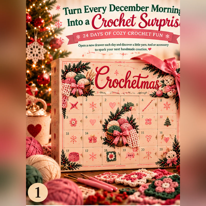 🎄 CozyStitch Christmas Countdown™ – 24 Days of Yarn & Crochet Surprises | Holiday Craft Gift for Crochet Lovers 🧶