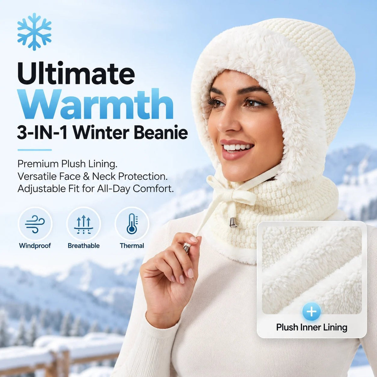 Ultimate Warmth 3-in-1 Winter Beanie