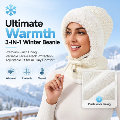 💗Hot Selling💥Ultimate Warmth 3-in-1 Winter Beanie