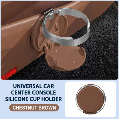 Universal Foldable Car Cup Holder with Hook – Space-Saving Drink & Bag Organizer