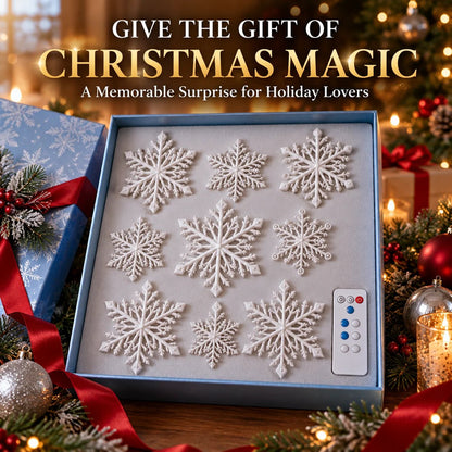 ❄️ LED Snowflake Wall Lights | 3D Christmas Snowflake Décor with Blue & White Glow, Remote Control & Magical Indoor Holiday Atmosphere ✨