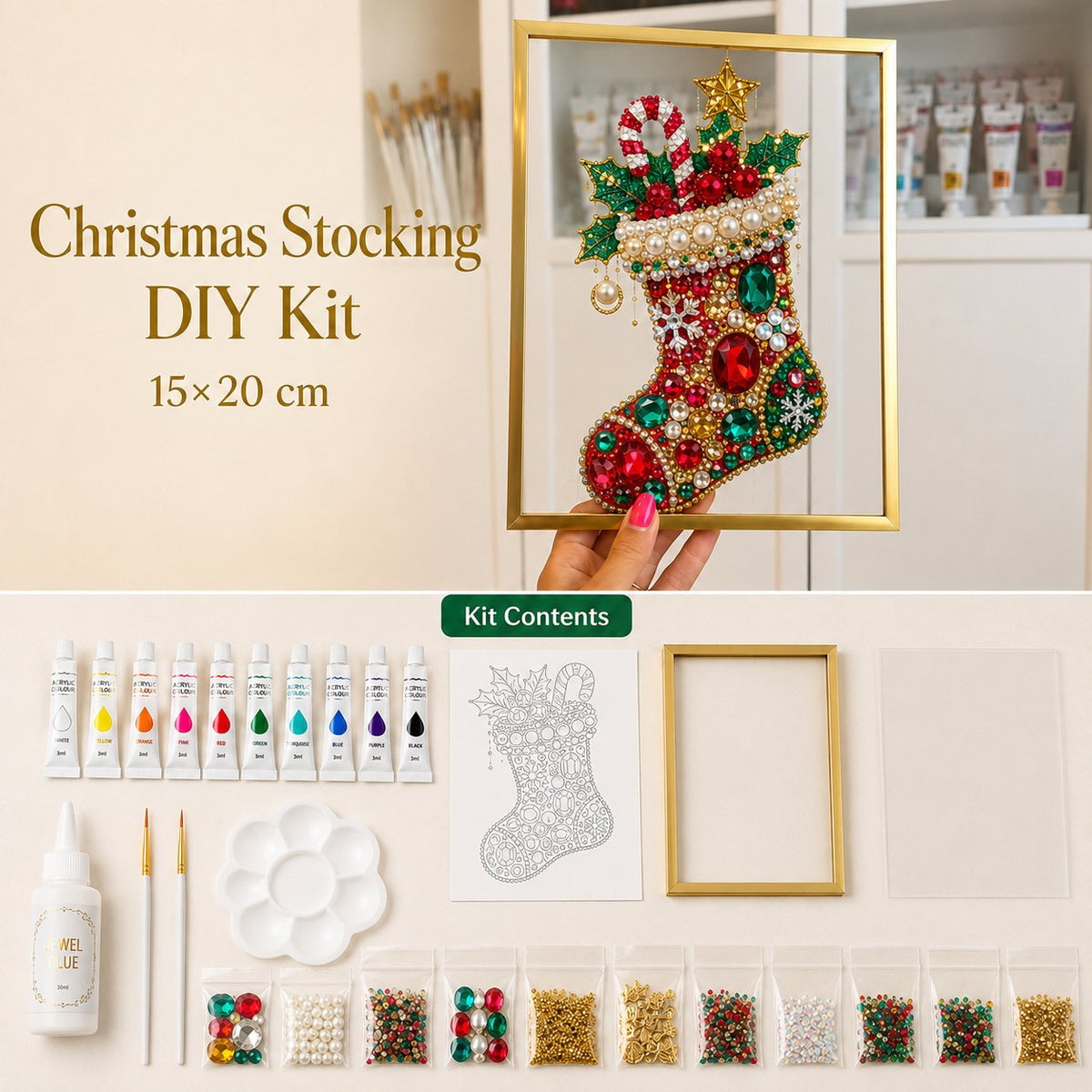 🎄 Beginner-Friendly Jeweled Christmas Tree DIY Kit | Easy to Make, Beautiful to Display 💎✨