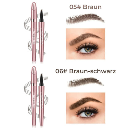 🎁✨Wasserfester Micro-Fork Augenbrauenstift, langanhaltende Brownen-Pen für natürliche, haarähnliche Striche