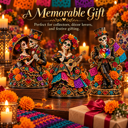 💀 LIMITED-TIME 50% OFF | 💞 Day of the Dead Catrina Figurines – Festive Couple Collectible Decor