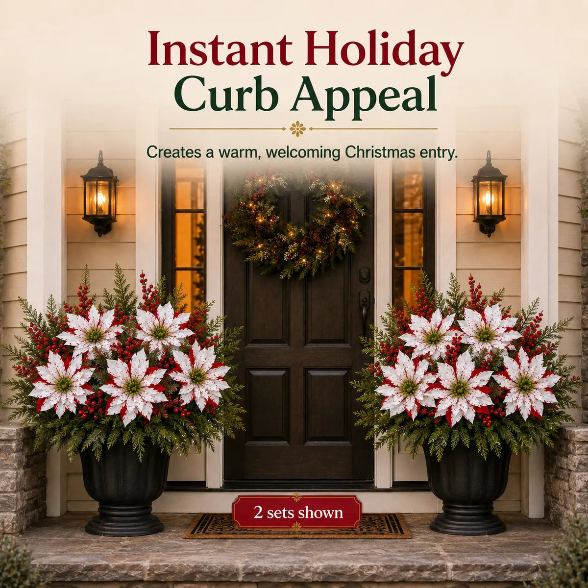 ❀Christmas Poinsettia Planter Inserts