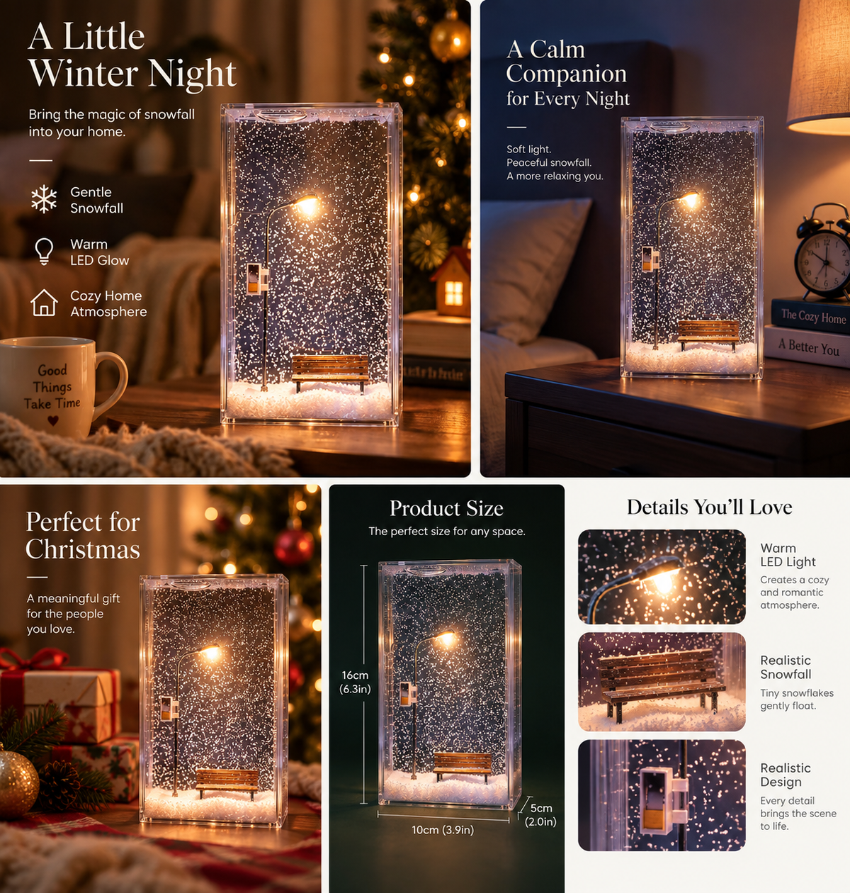 ChristmasArt™ Snowfall Glow Lamp
