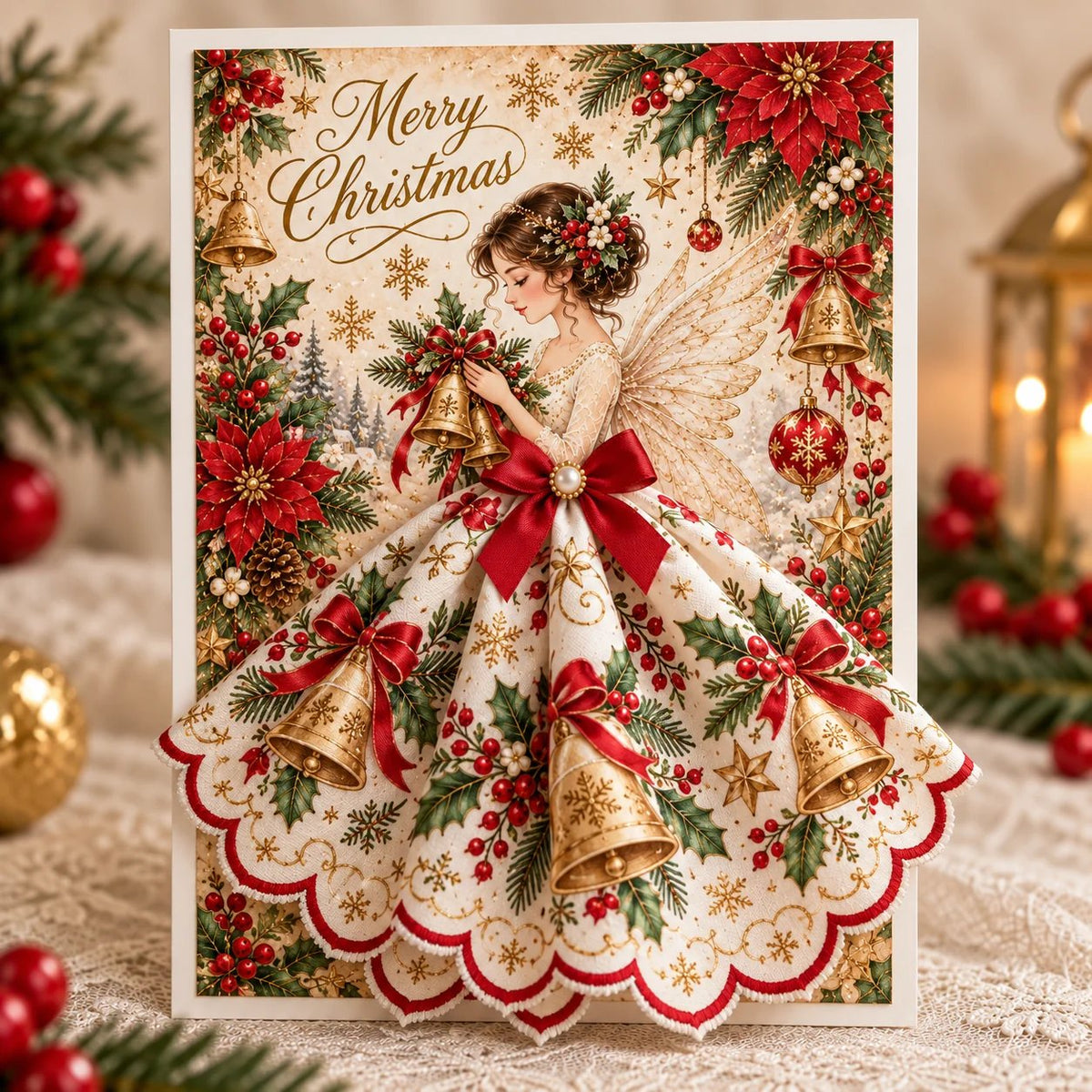 Christmas Bell Angel Greeting Card