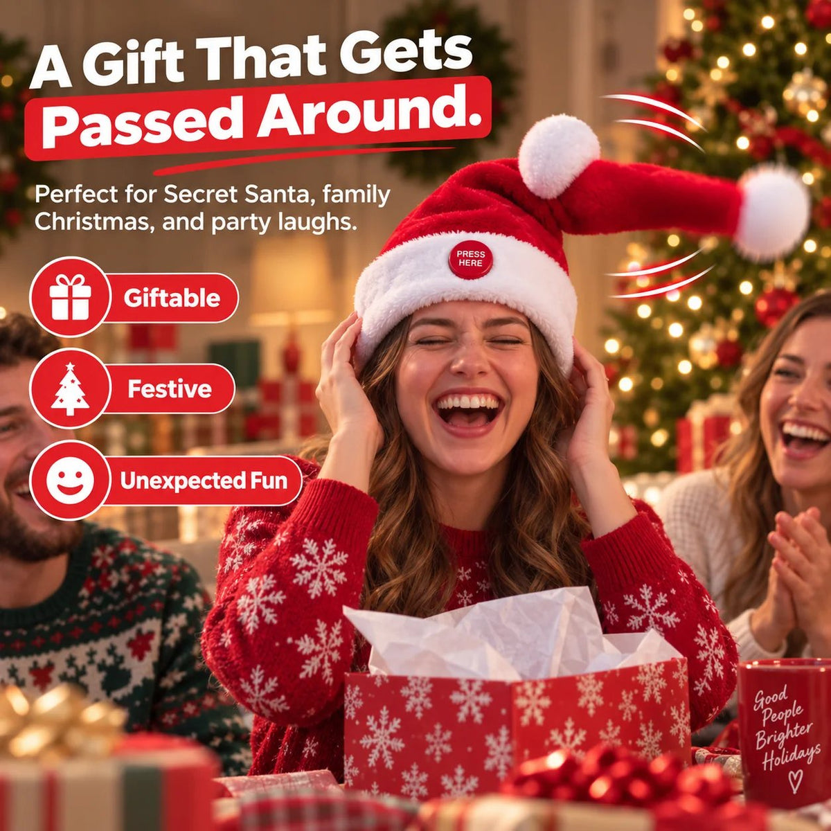 Animated Christmas Santa hat