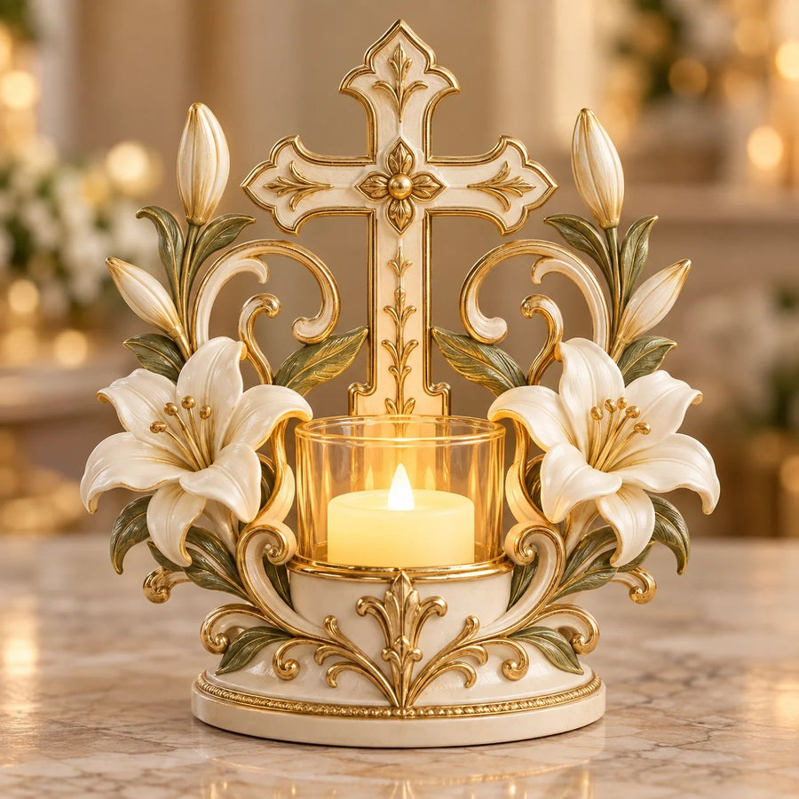 Christian devotional candle holder
