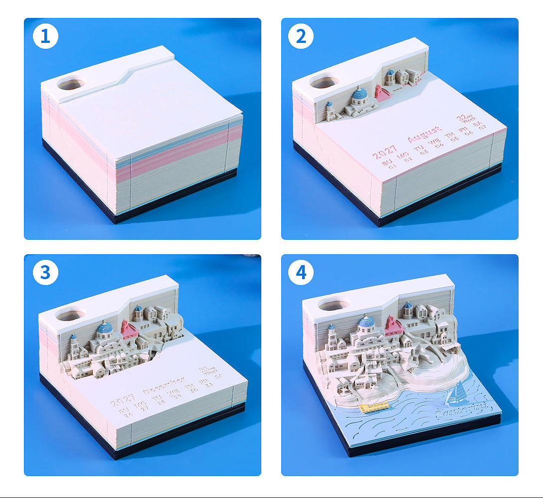 Santorini | 3D Calendar (2027)