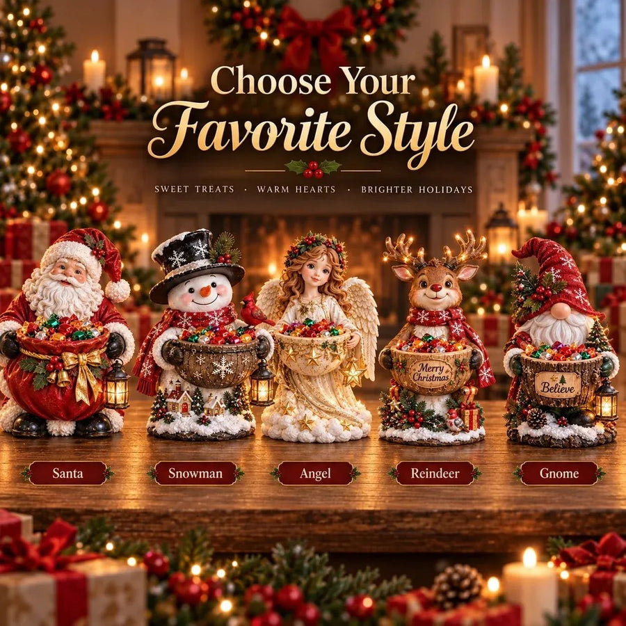 Choose from five festive Christmas candy bowl styles
