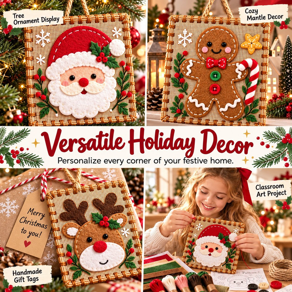 🎄✨ Christmas DIY Fabric Weaving Friendship Kit - 🧵 Create Something Special Together! 💕