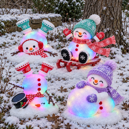 ☃️ Adorable Light-Up Snowmen | 4 Cute Christmas Garden Style