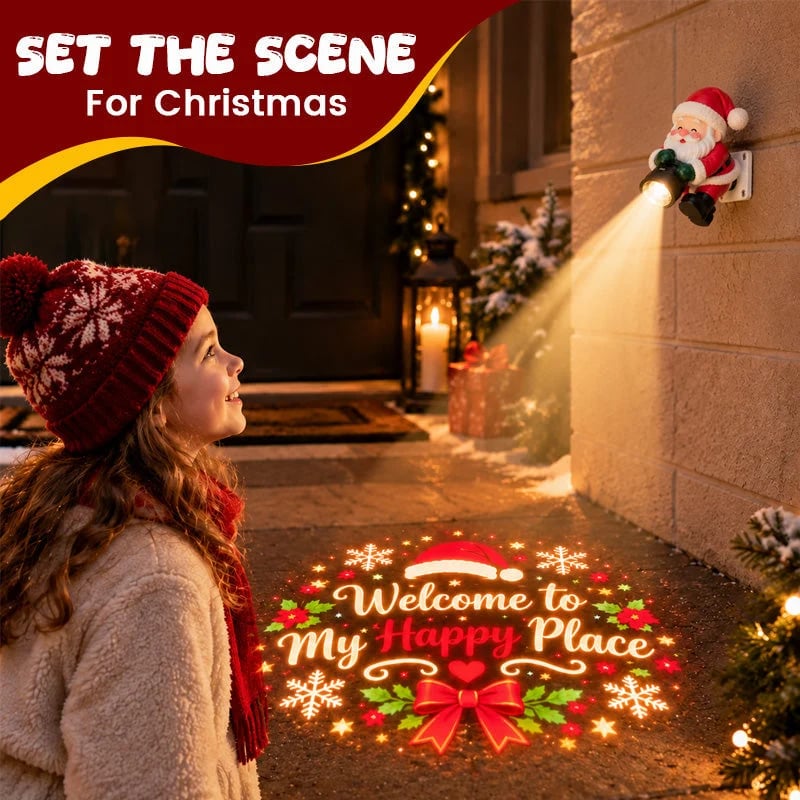 🎅Santa Christmas Welcome Light Projector | – Festive Holiday Doorway Light with Remote Control ✨
