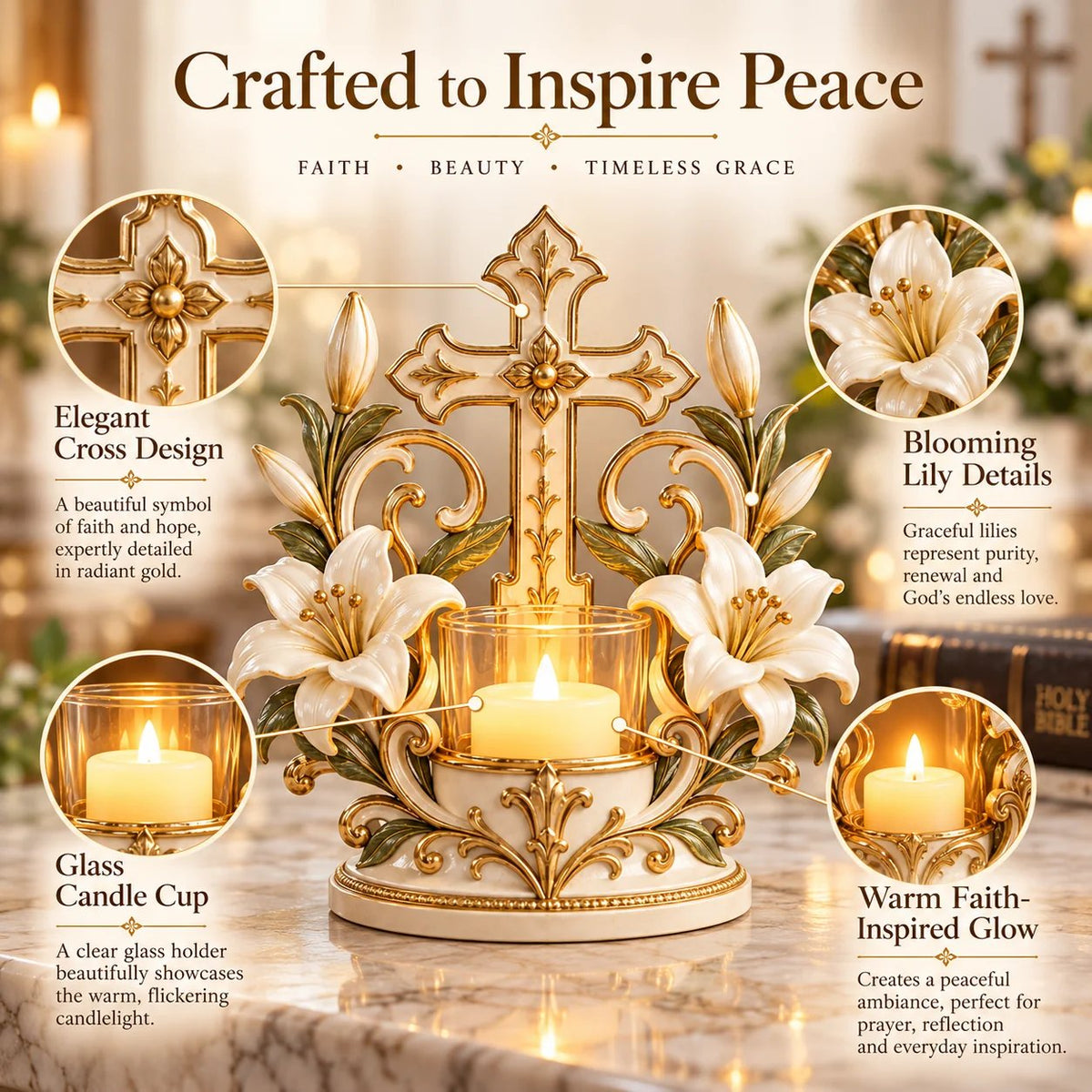 Light of Faith™ – Sacred Christian Candle Holder ✝️🕯️