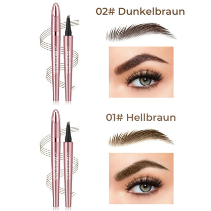 🎁✨Wasserfester Micro-Fork Augenbrauenstift, langanhaltende Brownen-Pen für natürliche, haarähnliche Striche