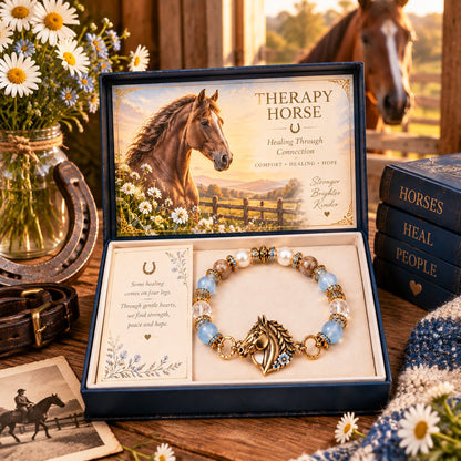 🐴 Therapy Horse Healing Bracelet - A Meaningful Keepsake Inspired by the Healing Bond Between Horses & Hearts 🤍