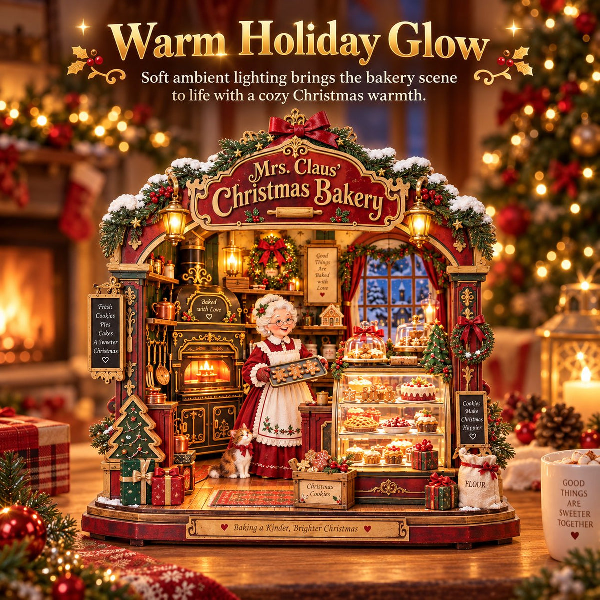 🎄 Mrs. Claus Christmas Bakery DIY Shadow Box Kit