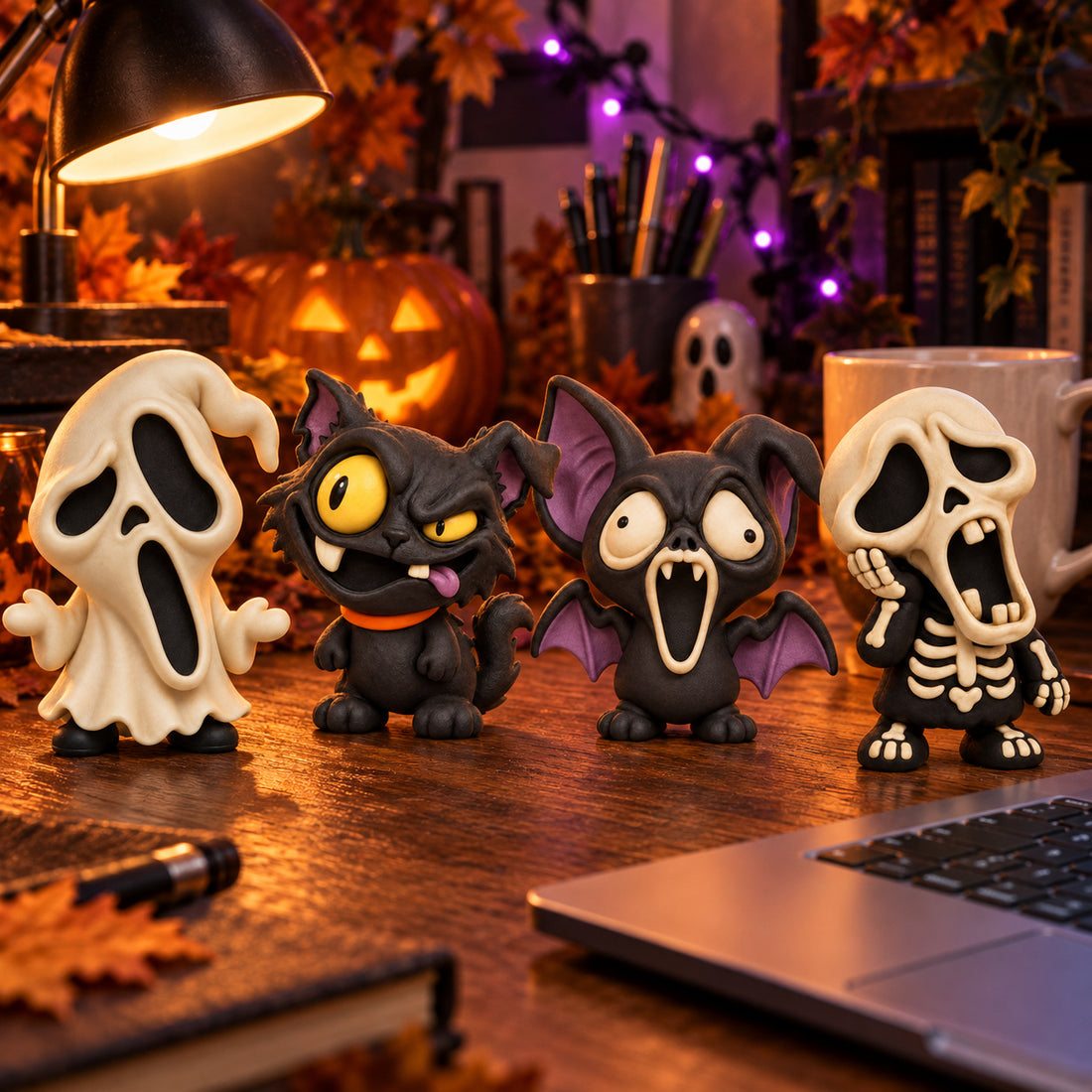 Scream Squad — 4-Piece Halloween Desk Decor Set