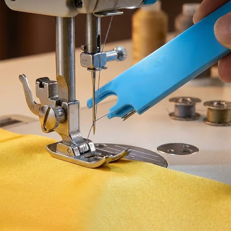 Quick needle threader being used on sewing machine