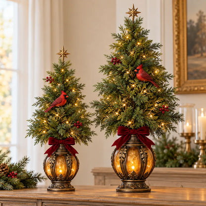 🎄 Cardinal Lantern Trees – Light Up Your Christmas