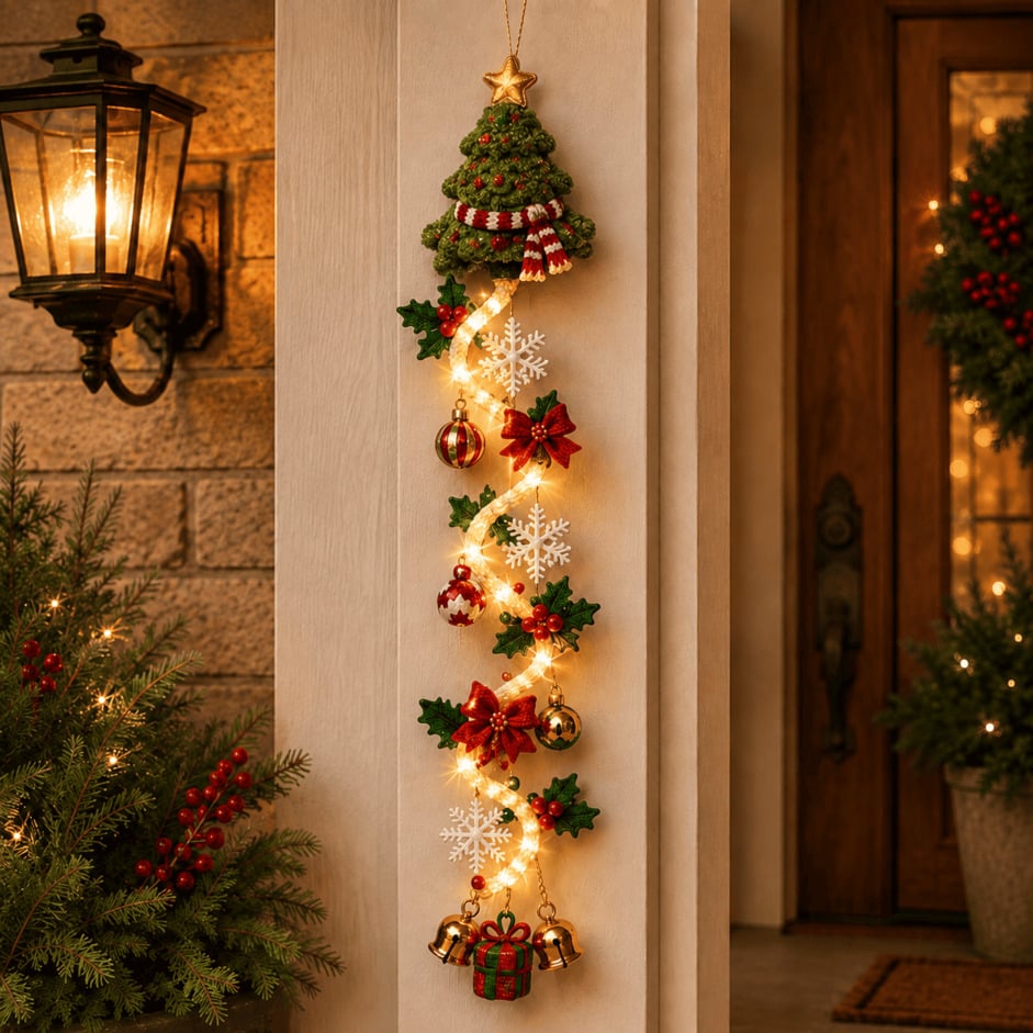 🎄 Christmas Magic Glowing Door Hanger – Light Up Your Door for the Holidays