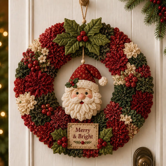 🔥 49% OFF Limited-Time Offer – 3D Fabric Poke Christmas Wreath DIY Kit 🎄🧵