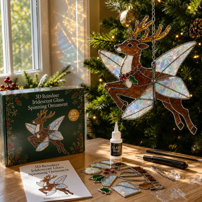 ⏳ Last Day 49% OFF – 🎄Beginner-Friendly 3D Christmas Iridescent Suncatcher DIY Kit | Complete Kit with Glass-Style Panels, Metal Frames, Hanging Chain, Tools & Step-by-Step Guide Included 💕