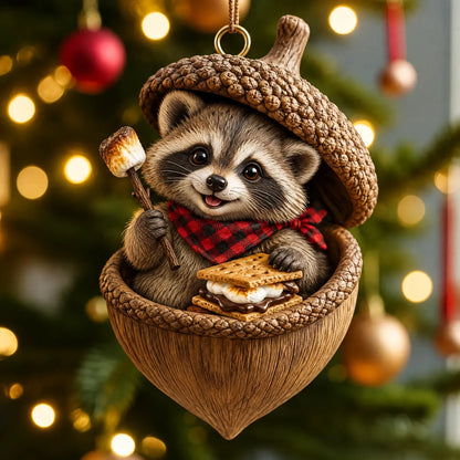 🌲 Handmade 3D Woodland Nut Hideaway Ornament — A Whimsical Christmas Tree Keepsake