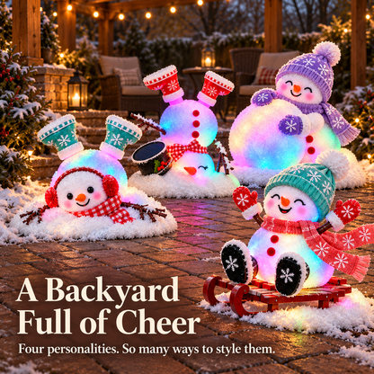 ☃️ Adorable Light-Up Snowmen | 4 Cute Christmas Garden Style