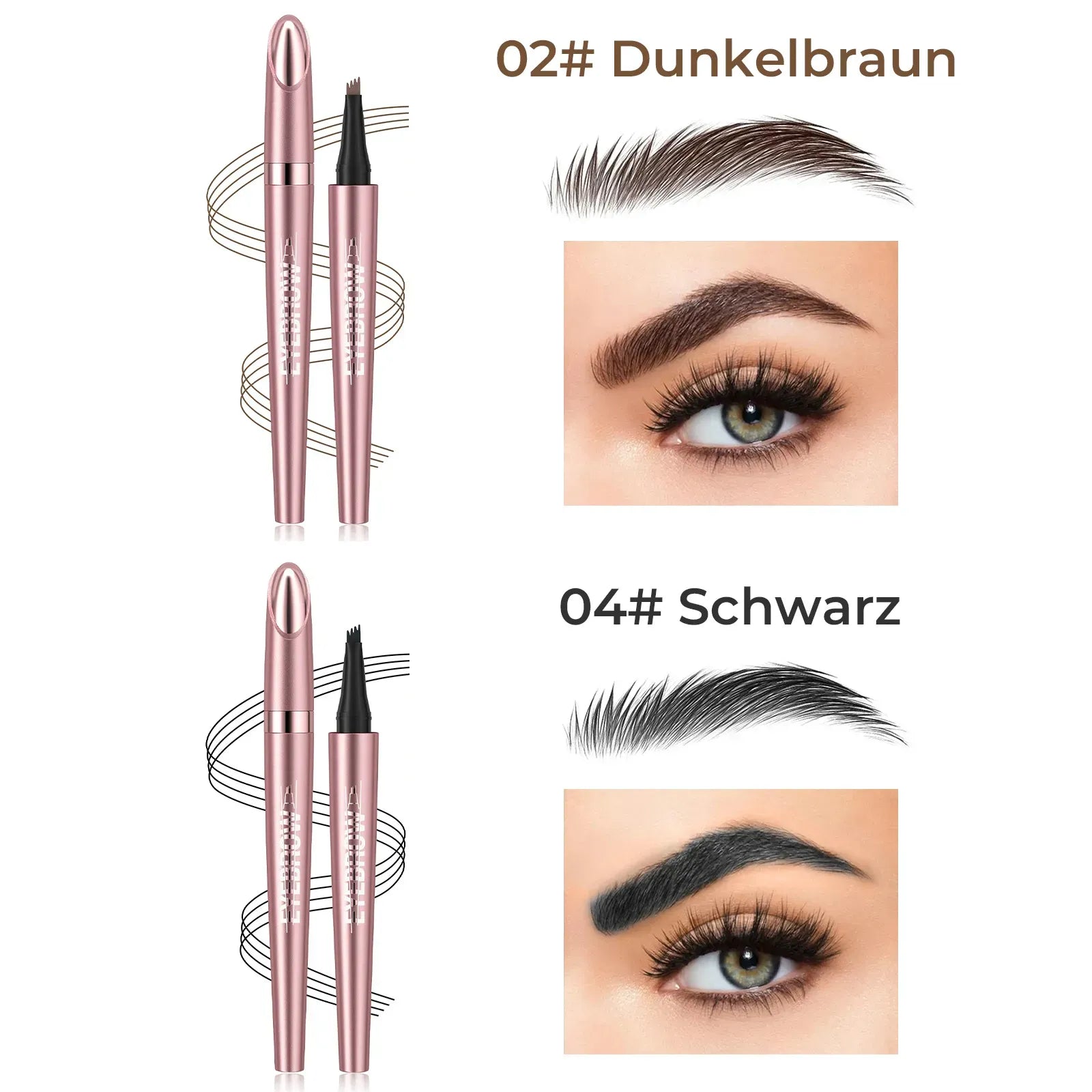🎁✨Wasserfester Micro-Fork Augenbrauenstift, langanhaltende Brownen-Pen für natürliche, haarähnliche Striche