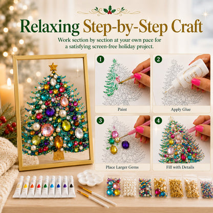 🎄 Beginner-Friendly Jeweled Christmas Tree DIY Kit | Easy to Make, Beautiful to Display 💎✨