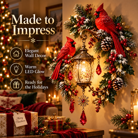 🔥Last Day 50% OFF🔥Cardinal Christmas Lantern Glow™ – Lighted Holiday Wall Decor🔥