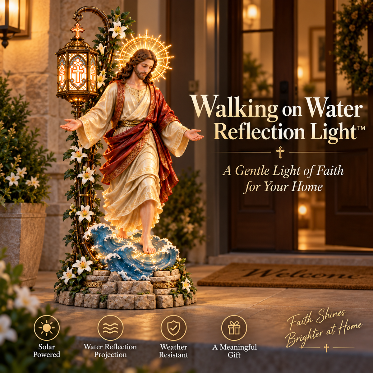 Walk by Faith Jesus Reflection Light statement piece