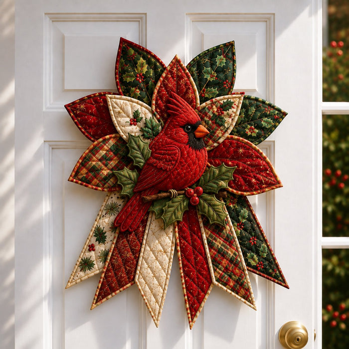 Scarlet Cardinal quilted Christmas DIY sewing kit finished design