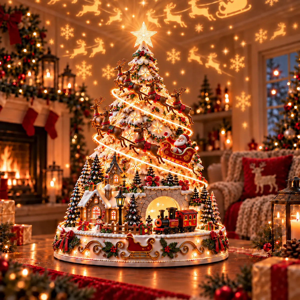 ⭐🏆 60,000+ Sold - 🎄MerryRealm™ Christmas Village Lightscape Tree
