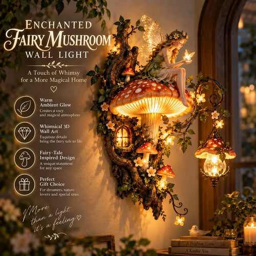 ⏰Limited Stock 50% OFF - 🧚✨ Enchanted Mushroom Fairy Wall Light 🍄🌿