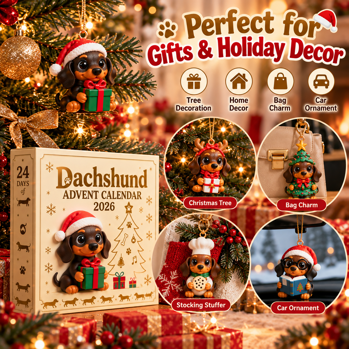 🎄 2026 Dachshund Advent Calendar – The Dream Christmas Gift for Dachshund Lovers 🐶