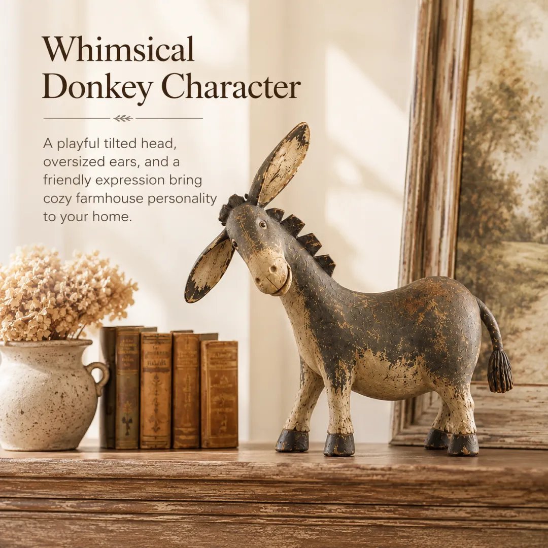 Rustic donkey table decor