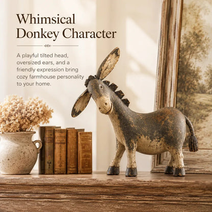 🔥 LIMITED-TIME 50% OFF 🤎 Rustic Donkey Figurine™ – Charming Farmhouse Shelf & Table Decor