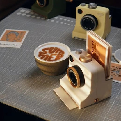 ☕ Instant Latte Art Creator | Latte Art with 30 Stencils | One‑Press Coffee Foam Pattern Maker for Home Barista