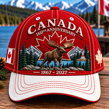 💝LAST DAY 50% OFF - 🍁 Canada 160th Anniversary 1867–2027 – Premium Embroidered Heritage Cap100% Cotton • Detailed Embroidery • Comfortable Fit