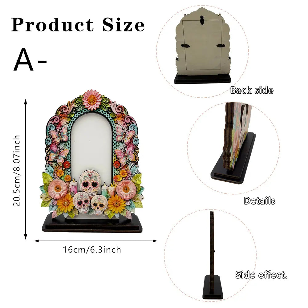 🌼 50% OFF Día de los Muertos Memorial Photo Frame – Wooden Ofrenda Decor