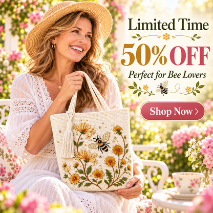 🌸 Garden Bloom Tote™ – Hummingbird & Honeybee Floral Bag