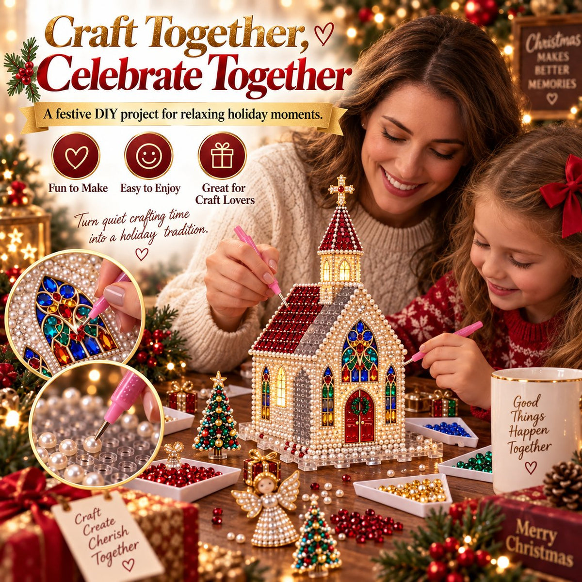 ✨🔥Sparkling Christmas Church DIY Gem Art Kit✨🔥