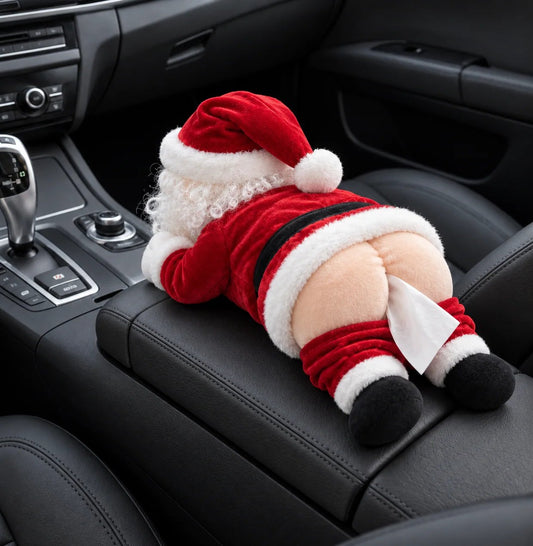🔥 LAST DAY 50% OFF 🔥 🎅 Cheeky Santa Plush Tissue Holder™ – Funny Christmas Car Tissue Box Cover & Holiday Gift 🎄😂
