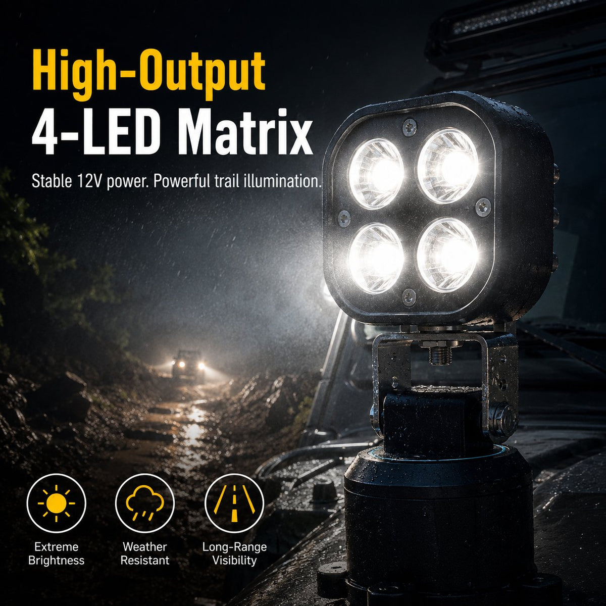 Magnetic padded base of LED pod light
