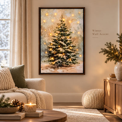 ✨Winter Woodland Light Wall Art LED Illuminated Canvas Decor for Living Room & Holiday Interior Styling
