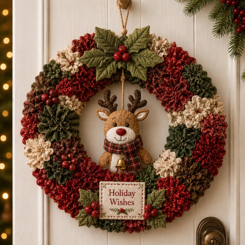 3D fabric poke wreath kit materials