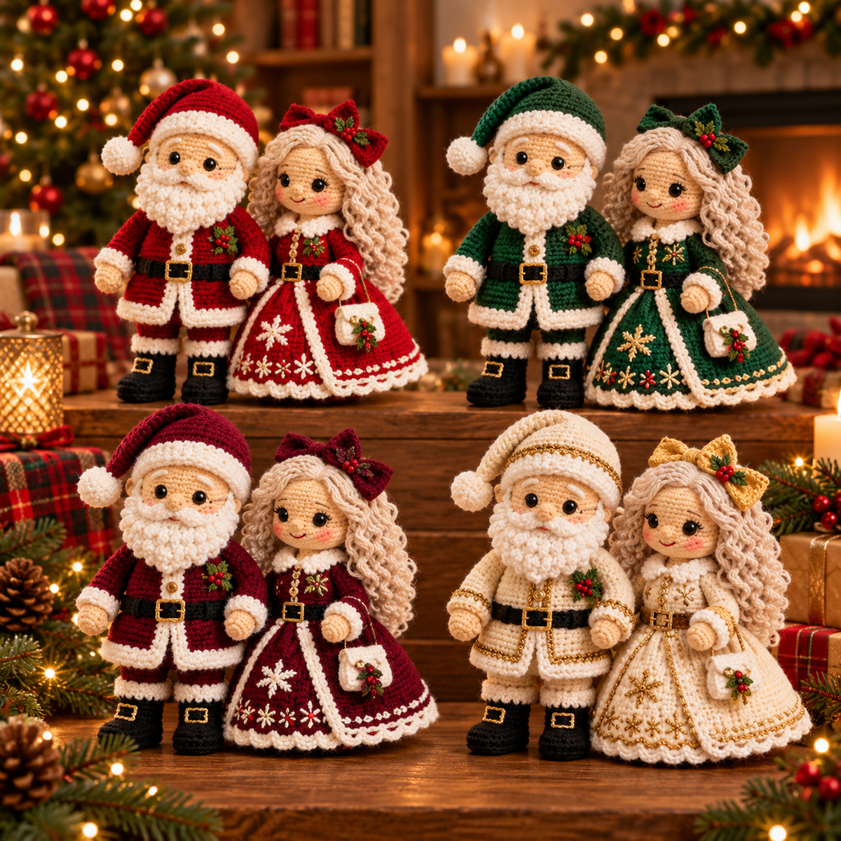 Crochet Christmas Santa & Mrs. Claus Amigurumi Doll